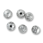Rosebud Rosary Beads (Pack of 12) – 6mm Silver Oxidized, Made in Italy  * (Minimum quantity purchase is 1) 