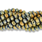 Gold Glass Rondelle Beads, 8mm - Pkg 60 (Minimum quantity purchase is 1)