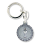 St Carlo Acutis (Internet) Key Chain - 3.5", Silver Ox & Blue Enamel  * (Minimum quantity purchase is 1)