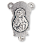 Madonna and Child Rosary Center with Sacred Heart – 7/8" Silver Oxidized, Made in Italy * (Minimum quantity purchase is 2)
