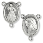 Divine Mercy Rosary Center with Our Lady of Medjugorje – 3/4" Silver Oxidized, Made in Italy * (Minimum quantity purchase is 3)