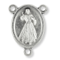 Divine Mercy Rosary Center with Our Lady of Medjugorje – 3/4" Silver Oxidized, Made in Italy * (Minimum quantity purchase is 3)