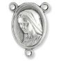 Divine Mercy Rosary Center with Our Lady of Medjugorje – 3/4" Silver Oxidized, Made in Italy * (Minimum quantity purchase is 3)