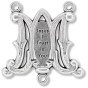 Divine Mercy "M" Rosary Center – 1" Silver Oxidized, Made in Italy  * (Minimum quantity purchase is 2)