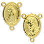 Divine Mercy Rosary Center with Our Lady of Medjugorje – 3/4" Gold Plated, Made in Italy *  (Minimum quantity purchase is 3)