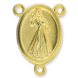 Divine Mercy Rosary Center with Our Lady of Medjugorje – 3/4" Gold Plated, Made in Italy *  (Minimum quantity purchase is 3)