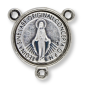 Miraculous Medal Rosary Centerpiece (Latin) - 5/8" Round Thick Silver Oxidized, Made in Italy  * (Minimum quantity purchase is 1)