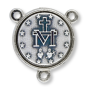 Miraculous Medal Rosary Centerpiece (Latin) - 5/8" Round Thick Silver Oxidized, Made in Italy  * (Minimum quantity purchase is 1)