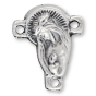 Jesus in Prayer & Sorrowful Mother Rosary Center – 5/8" Silver Oxidized, Made in Italy * (Minimum quantity purchase is 3)
