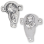 Jesus in Prayer & Sorrowful Mother Rosary Center – 5/8" Silver Oxidized, Made in Italy * (Minimum quantity purchase is 3)