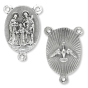 Holy Family Rosary Center with Holy Spirit Dove - 7/8" Oval Silver Oxidized, Made in Italy  * (Minimum quantity purchase is 3)
