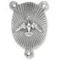 Holy Family Rosary Center with Holy Spirit Dove - 7/8" Oval Silver Oxidized, Made in Italy  * (Minimum quantity purchase is 3)