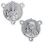 Christ the Teacher Rosary Center with Our Lady of Sorrows - 3/4" Round Silver Oxidized, Made in Italy * (Minimum quantity purchase is 2)