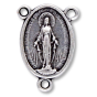 Miraculous Medal Rosary Center - 3/4" Antique Silver Finish, Made in Italy * (Minimum quantity purchase is 3)