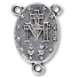 Miraculous Medal Rosary Center - 3/4" Antique Silver Finish, Made in Italy * (Minimum quantity purchase is 3)
