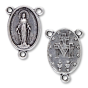 Miraculous Medal Rosary Center - 3/4" Antique Silver Finish, Made in Italy * (Minimum quantity purchase is 3)