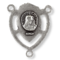Sacred Heart Rosary Center – 7/8" Silver Oxidized Heart Shape, Made in Italy * (Minimum quantity purchase is 2)