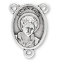 St Carlo Acutis Rosary Centerpiece (Eucharist) - 3/4" Silver Oxidized, Made in Italy *  (Minimum quantity purchase is 3)