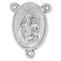 St Joseph Rosary Center with the Child Jesus – 1" Minimal Oval Silver Oxidized, Made in Italy  * (Minimum quantity purchase is 2)