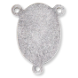 St Joseph Rosary Center with the Child Jesus – 1" Minimal Oval Silver Oxidized, Made in Italy  * (Minimum quantity purchase is 2)