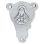 Madonna and Child Rosary Center – 5/8" Silhouette Silver Oxidized, Made in Italy  * (Minimum quantity purchase is 3)