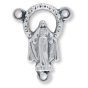 Miraculous Medal Silhouette Rosary Centerpiece – 3/4" Silver Oxidized, Made in Italy  * (Minimum quantity purchase is 5)