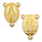 Miraculous Medal Rosary Center (Latin) – 3/4" Oval Gold Plated, Made in Italy * (Minimum quantity purchase is 2)