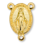 Miraculous Medal Rosary Center (Latin) – 3/4" Oval Gold Plated, Made in Italy * (Minimum quantity purchase is 2)
