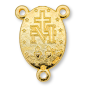 Miraculous Medal Rosary Center (Latin) – 3/4" Oval Gold Plated, Made in Italy * (Minimum quantity purchase is 2)