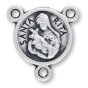 St Rita Rose Rosary Centerpiece - 5/8" Silver Oxidized, Made in Italy  (Minimum quantity purchase is 1)