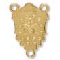 Miraculous Medal Rosary Center - 1" Ornate Crest Gold Plated, Made in Italy