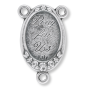 Divine Mercy Rosary Centerpiece - 3/4" Color Image Silver Oxidized, Made in Italy  (Minimum quantity purchase is 2)