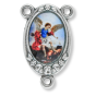 St Michael Rosary Centerpiece - 3/4" Color Image Silver Oxidized, Made in Italy  (Minimum quantity purchase is 2)