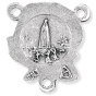 Our Lady of Fatima Rose Rosary Center - 5/8" Silver Oxidized, Made in Italy * (Minimum quantity purchase is 3)