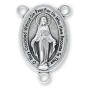Miraculous Medal Rosary Centerpiece (English) – 1" Silver Oxidized, Made in Italy  (Minimum quantity purchase is 2)