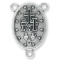 Miraculous Medal Rosary Centerpiece (English) – 1" Silver Oxidized, Made in Italy  (Minimum quantity purchase is 2)