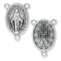 Miraculous Medal Rosary Centerpiece (English) – 1" Silver Oxidized, Made in Italy  (Minimum quantity purchase is 2)