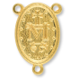 Miraculous Medal Rosary Centerpiece (Latin) – 1" Oval Gold Plated, Made in Italy * (Minimum quantity purchase is 3)