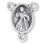 Divine Mercy Mini Rosary Centerpiece (Our Lady of Medjugorje) - 1/2" Silver Oxidized, Made in Italy *  (Minimum quantity purchase is 5)