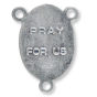 Our Lady of Lourdes Center with St Bernadette - 1" Oval Silver Oxidized, Made in Italy  * (Minimum quantity purchase is 3)