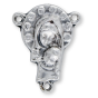 Madonna and Child Rosary Center with Sacred Heart – 3/4" Silver Oxidized, Made in Italy   (Minimum quantity purchase is 2)