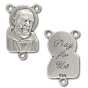 St. Padre Pio Rosary Centerpiece - Silver Ox, 1" (Minimum quantity purchase is 2)