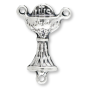 First Holy Communion Chalice Rosary Center – 7/8" Small Silhouette Silver Oxidized, Made in Italy * (Minimum quantity purchase is 5)