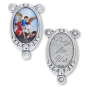 St Michael Rosary Centerpiece - 1" Color Image Silver Oxidized, Made in Italy   (Minimum quantity purchase is 2)