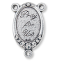 Our Lady of Fatima Color Image Center Piece - 1" Silver Oxidized, Made in Italy *   (Minimum quantity purchase is 2)