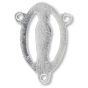 Blessed Virgin Mary Rosary Center – 7/8" Full Figure Open Design Silver Oxidized, Made in Italy * (Minimum quantity purchase is 3)