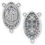 XL St Benedict Center Piece (Double Sided) - 1 3/4" Silver Oxidized, Made in Italy * (Minimum quantity purchase is 1) 