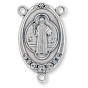 XL St Benedict Center Piece (Double Sided) - 1 3/4" Silver Oxidized, Made in Italy * (Minimum quantity purchase is 1) 