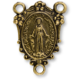 Miraculous Medal Rosary Center - 1" Ornate Crest Bronze Plated, Made in Italy * (Minimum quantity purchase is 3)