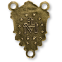 Miraculous Medal Rosary Center - 1" Ornate Crest Bronze Plated, Made in Italy * (Minimum quantity purchase is 3)